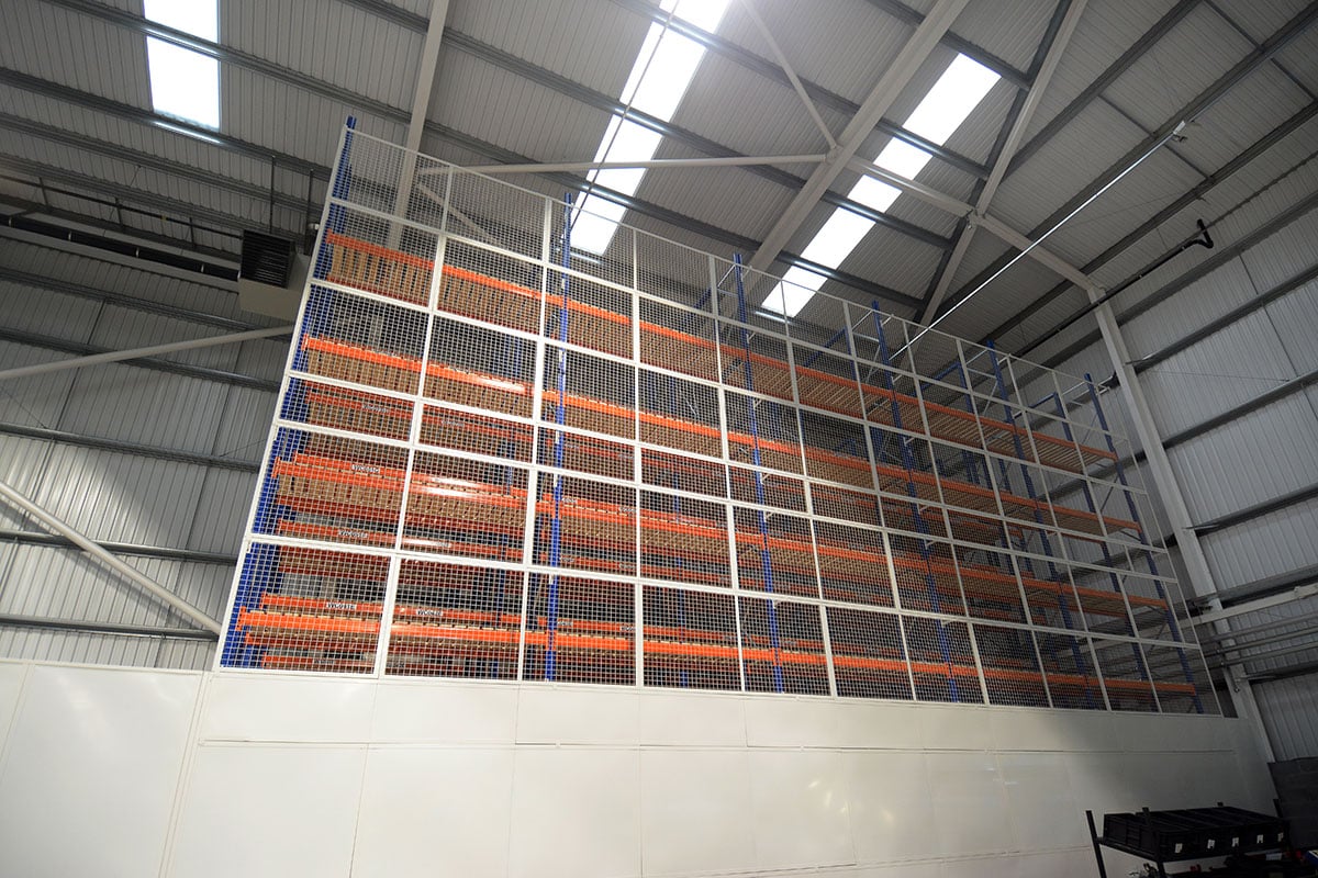 Pallet Racking With Safety Barrier at Olympus Global