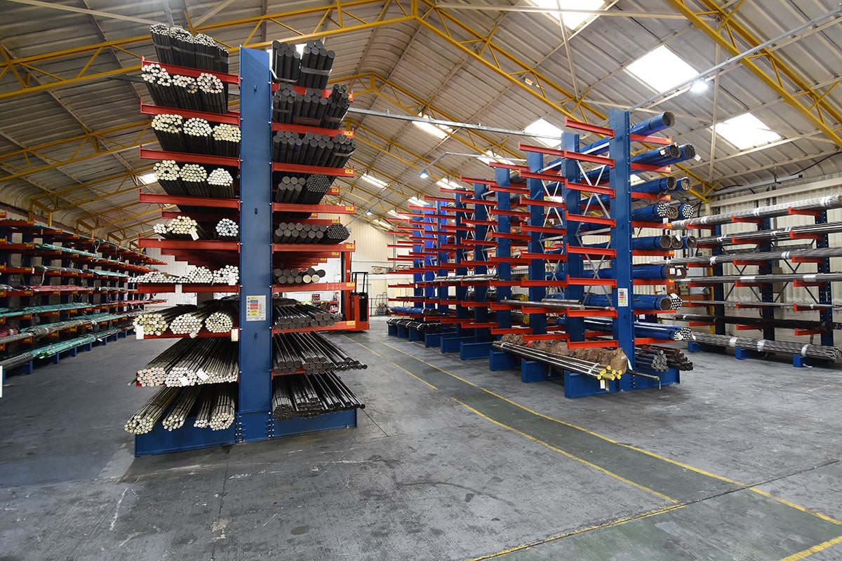 Cantilever Racking Aisles at Bolt & Nut Manufacturing