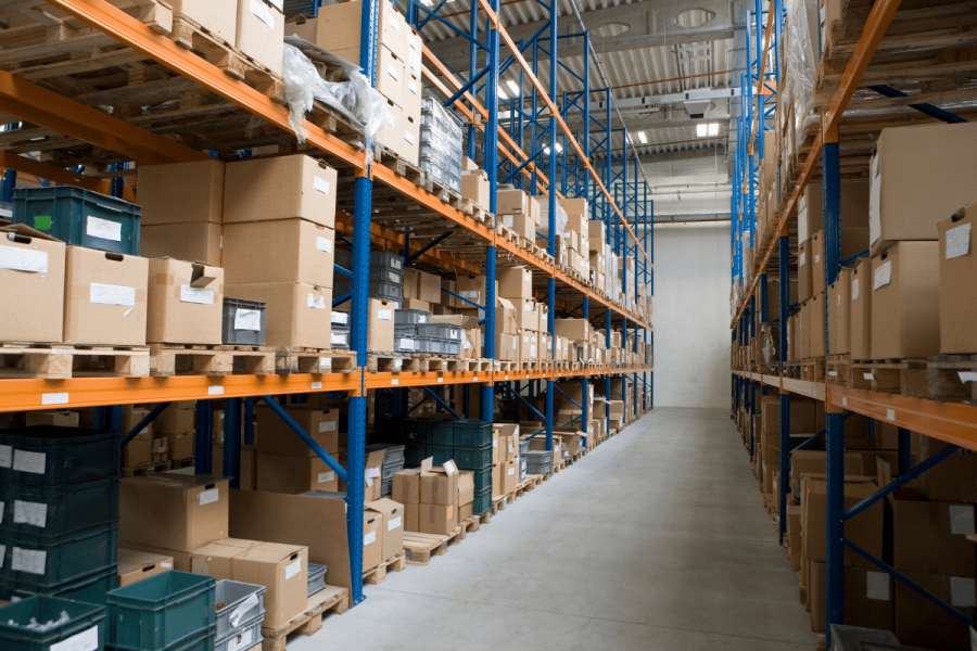 A double deep pallet racking system supplied to a warehouse by Teepee Materials Hsandling