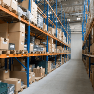 A double deep pallet racking system supplied to a warehouse by Teepee Materials Handling