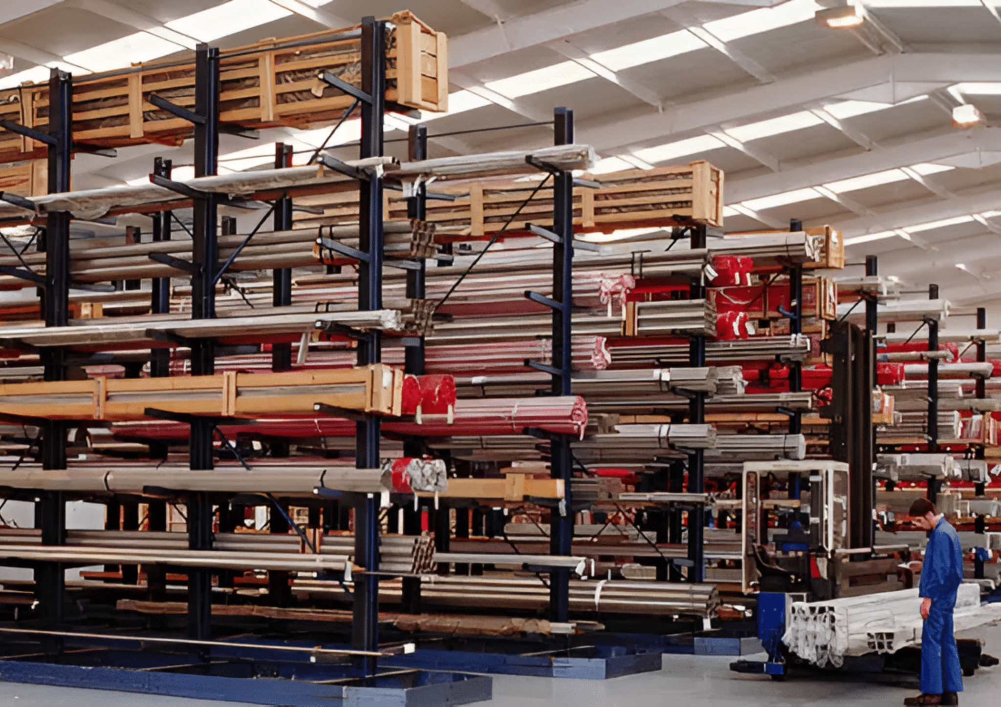 cantilever-racking-installers-birmingham A cantilever racking system installed in a Birmingham warehouse by Teepee Materials Handling