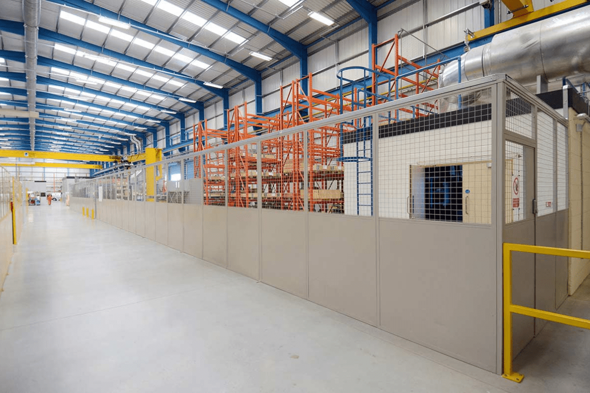 single-skin-steel-partitions Single skin steel partitioning systems designed and installed by Teepee Materials Handling