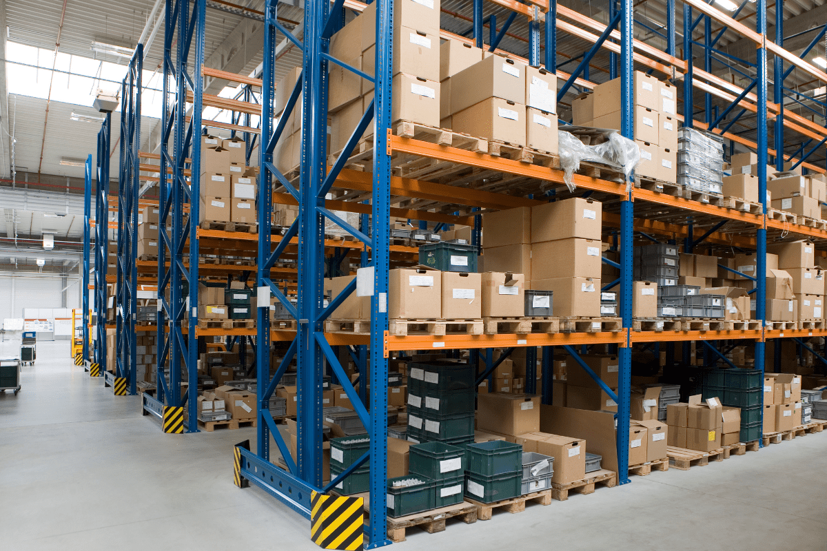 A food industry racking system designed and installed by Teepee Materials Handling