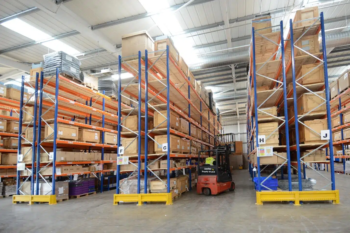 A food and beverage industry racking system designed and installed by Teepee Materials Handling